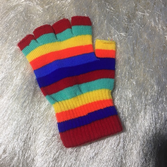 NWOT Rainbow 🌈 Soft Knitted Fingerless Glo… - Picture 5 of 8